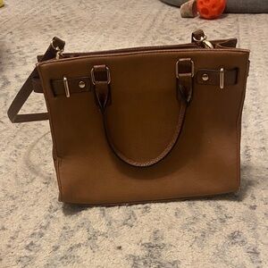 Call It Spring Tan/Brown Faux-Leather Crossbody Tote